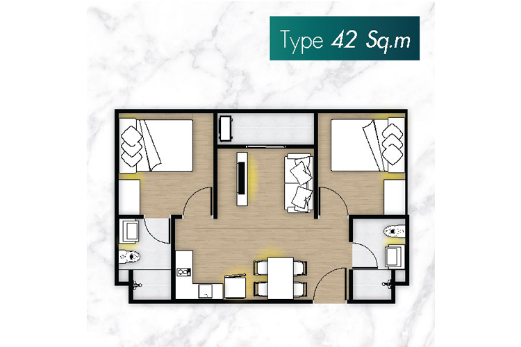 2 Bedroom ในโครงการ โมเดิร์น คอนโด เดอะ ฟอเรสท์ พระราม 2, ภาพที่ 4