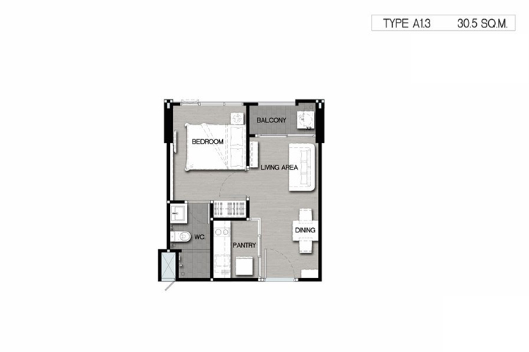 1 Bedroom  ในโครงการ ดิ ยูนีค เอกมัย-รามอินทรา, ภาพที่ 4