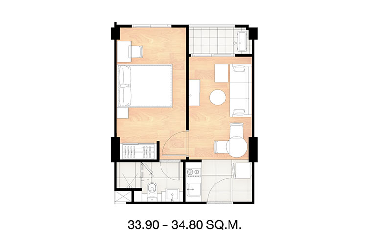 1 Bedroom ในโครงการ วี คอนโด เอกมัย-รามอินทรา, ภาพที่ 4