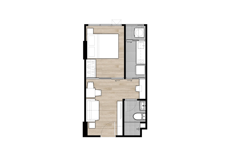 1 Bedroom ในโครงการ ดิ ออริจิ้น ลาดพร้าว 15, ภาพที่ 4