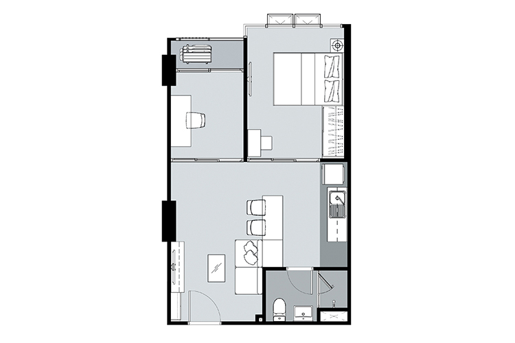 1 Bedroom Plus ในโครงการ ศุภาลัย ปาร์ค สถานีแยกไฟฉาย, ภาพที่ 4