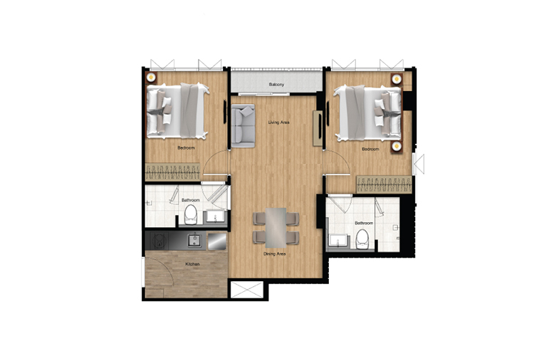 2 Bedroom ในโครงการ เดอะ โมสท์ อิสรภาพ, ภาพที่ 4