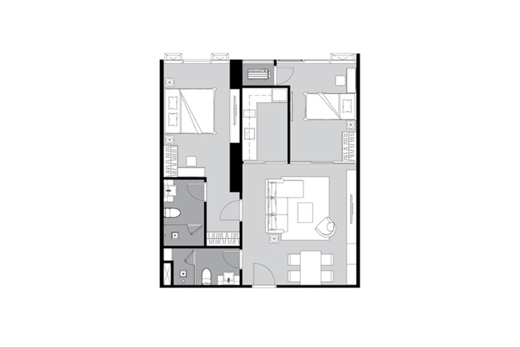 2 Bedroom ในโครงการ ศุภาลัย ไอคอน สาทร, ภาพที่ 4