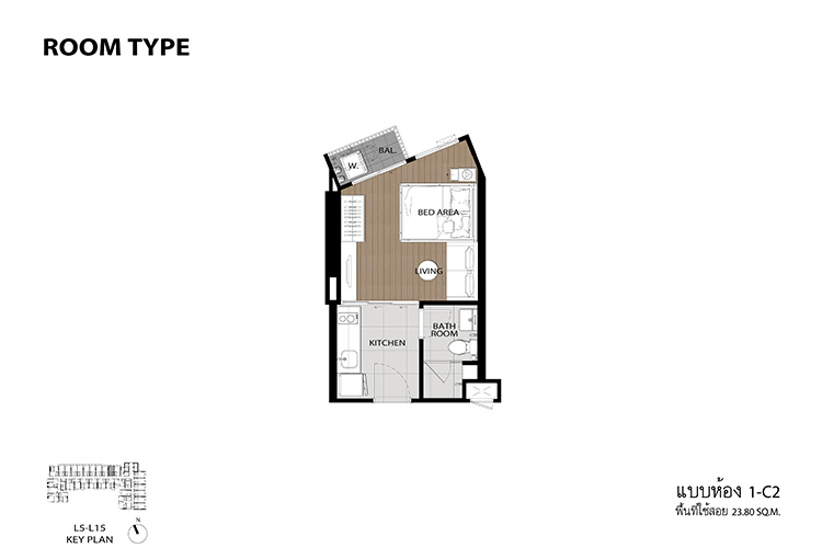 1 Bedroom ในโครงการ เดอะทรี พัฒนาการ - เอกมัย, ภาพที่ 4