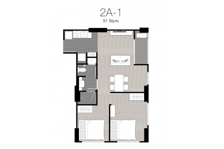 2 Bedroom ในโครงการ นิช ไอดี แอท ปากเกร็ด สเตชั่น, ภาพที่ 4