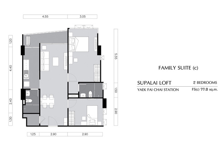2 Bedroom ในโครงการ ศุภาลัย ลอฟท์ สถานีแยกไฟฉาย, ภาพที่ 4