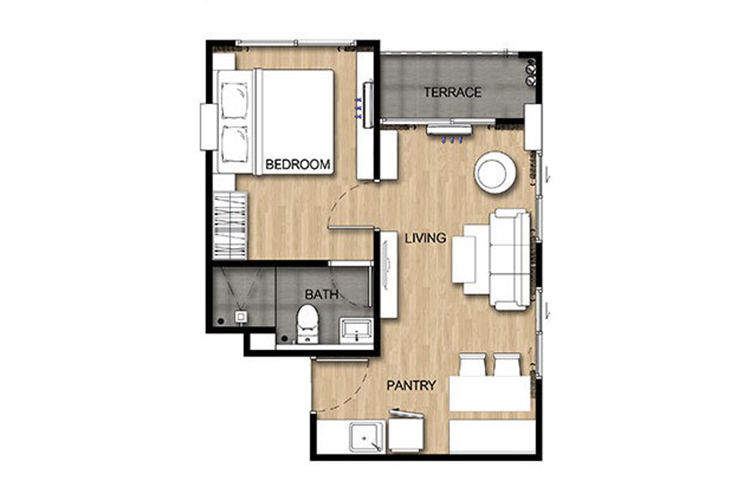 1 Bedroom ในโครงการ ฟีล คอนโด ลาดพร้าว 33, ภาพที่ 4