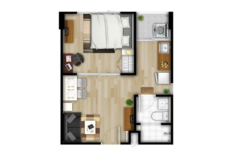 1 Bedroom ในโครงการ เพลิน เพลิน คอนโดมิเนียม รังสิต-เวิร์คพอยท์ 3-4, ภาพที่ 4