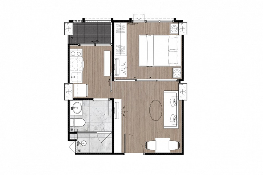 1 Bedroom ในโครงการ นีเวร่า เอกมัย-รามอินทรา, ภาพที่ 4