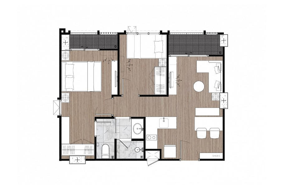 2 Bedroom ในโครงการ นีเวร่า เอกมัย-รามอินทรา, ภาพที่ 4