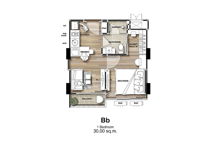 1 Bedroom ในโครงการ เดอะ บลูเอ็กซ์, ภาพที่ 4