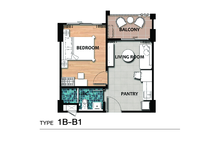1 Bedroom ในโครงการ เดอะ คอร์ทยาร์ค ระยอง, ภาพที่ 4
