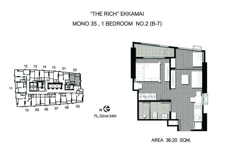 1 Bedroom Plus ในโครงการ เดอะ ริช เอกมัย, ภาพที่ 4