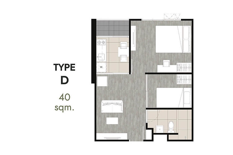 1 Bedroom Plus ในโครงการ แอชเชอร์ พรีเว่ สุทธิสาร, ภาพที่ 4