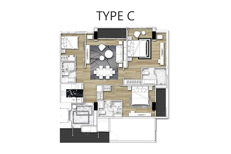 3 Bedroom ในโครงการ มีลเลอร์ สุขุมวิท 40, ภาพที่ 4
