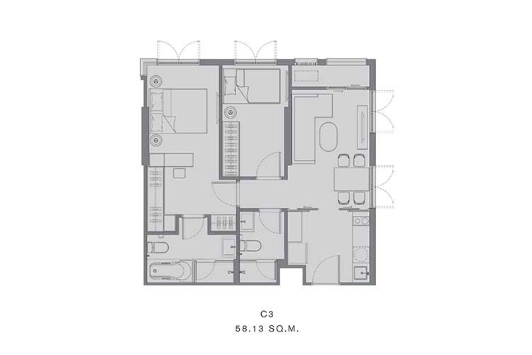 2 Bedroom ในโครงการ แชปเตอร์ ทองหล่อ 25, ภาพที่ 4