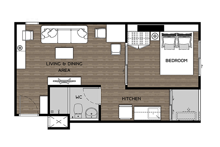 1 Bedroom ในโครงการ ไฮ ลาดพร้าว 130, ภาพที่ 4