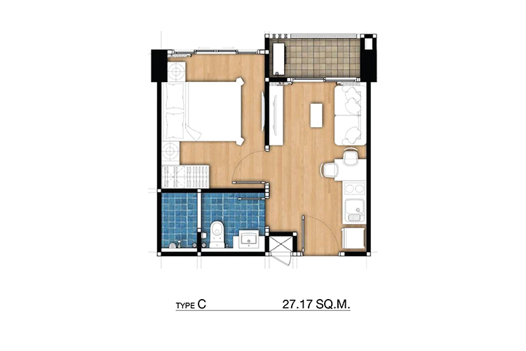 1 Bedroom ในโครงการ กัลปพฤกษ์ ซิตี้ พลัส สกลนคร, ภาพที่ 4