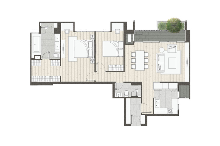 2 Bedroom ในโครงการ คาล์ม เพนท์เฮ้าส์, ภาพที่ 4