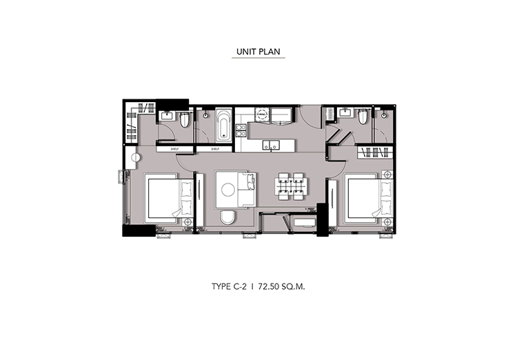 2 Bedroom ในโครงการ ไฮด์ เฮอริเทจ ทองหล่อ, ภาพที่ 4