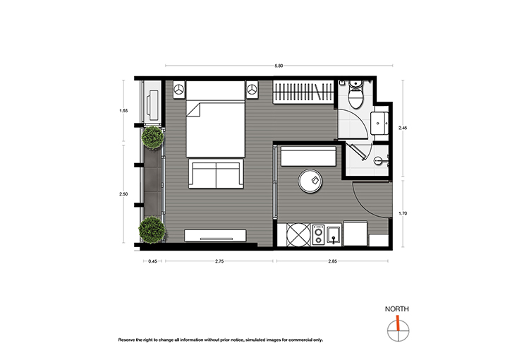 1 Bedroom S ในโครงการ โนเบิล อราวน์ สุขุมวิท 33, ภาพที่ 4