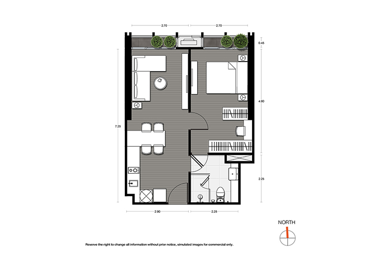 1 Bedroom L ในโครงการ โนเบิล อราวน์ สุขุมวิท 33, ภาพที่ 4