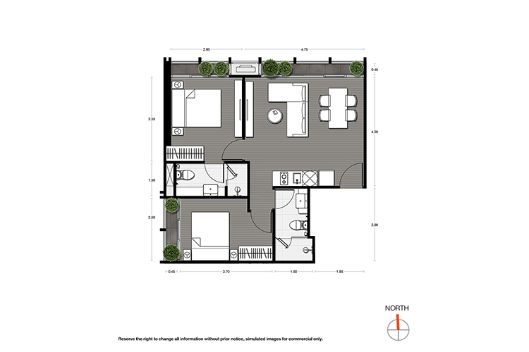 2 Bedroom ในโครงการ โนเบิล อราวน์ สุขุมวิท 33, ภาพที่ 4