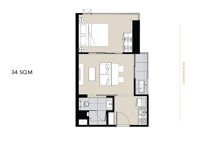 1 Bedroom ในโครงการ มารุ ลาดพร้าว 15, ภาพที่ 4
