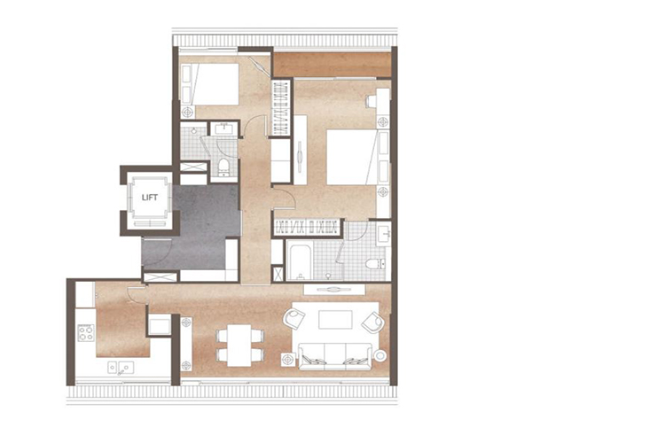 2 Bedroom ในโครงการ เฉลิมนิจ อาร์ต เดอ เมซง สุขุมวิท 53, ภาพที่ 4