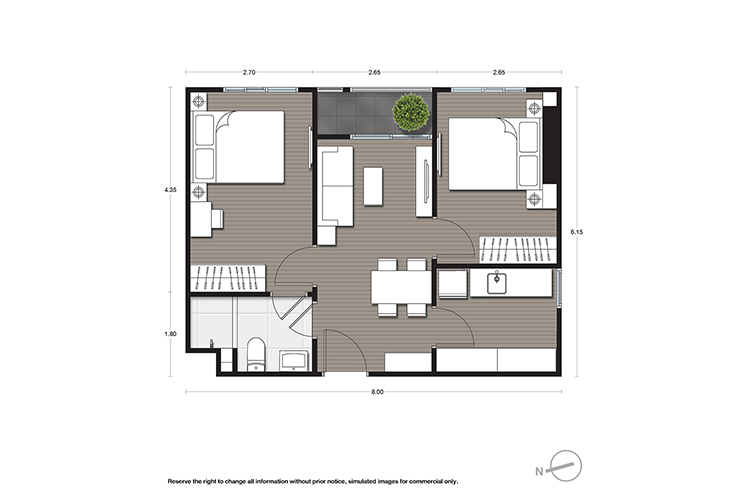 2 Bedroom ในโครงการ นิว โนเบิล แจ้งวัฒนะ, ภาพที่ 4