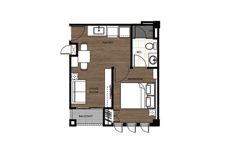 1 Bedroom ในโครงการ บล็อค 44 คอนโด, ภาพที่ 4