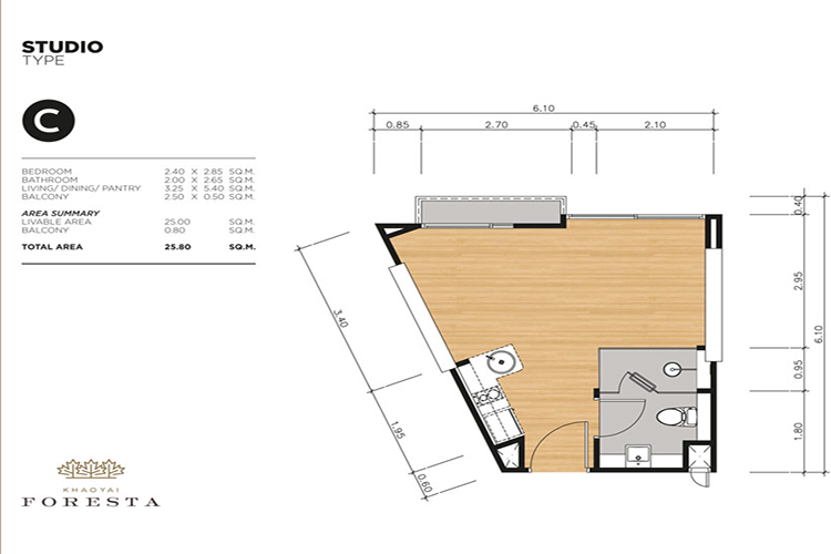 Studio ในโครงการ เขาใหญ่ฟอเรสต้า, ภาพที่ 4
