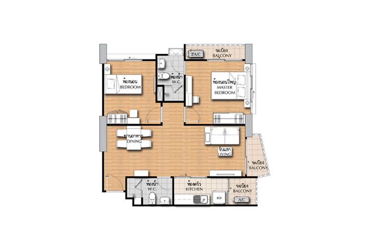 2 Bedroom ในโครงการ ศุภาลัย วิสต้า @ห้าแยกปากเกร็ด, ภาพที่ 4