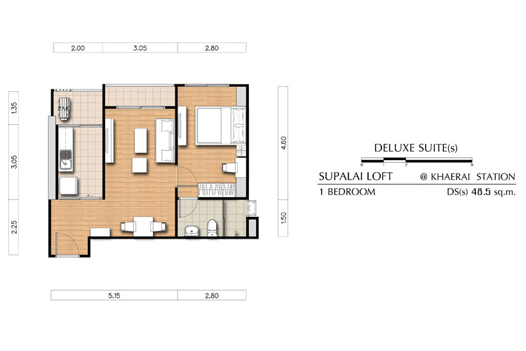 1 Bedroom  ในโครงการ ศุภาลัย ลอฟท์ @ สถานีแคราย, ภาพที่ 4