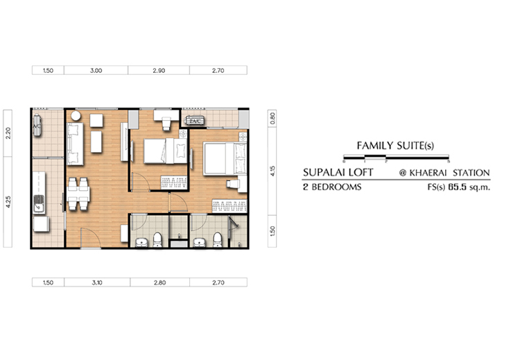 2 Bedroom ในโครงการ ศุภาลัย ลอฟท์ @ สถานีแคราย, ภาพที่ 4