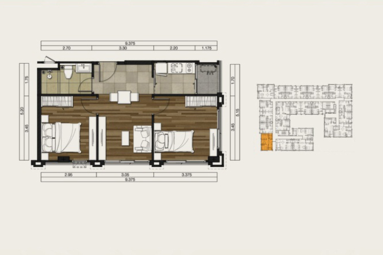 2 Bedroom ในโครงการ เดอะ ปราก คอนโดมิเนียม, ภาพที่ 4