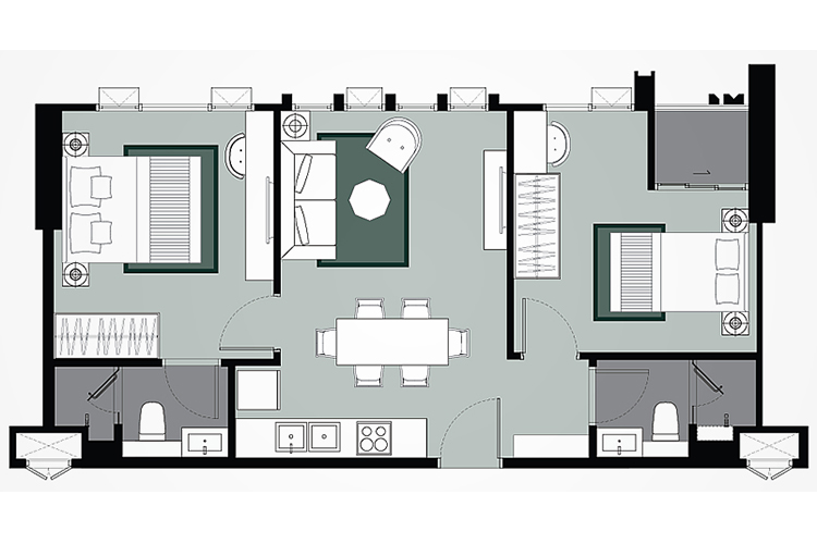 Penthouse ในโครงการ วิสซ์ดอม สเตชั่น รัชดา-ท่าพระ, ภาพที่ 4