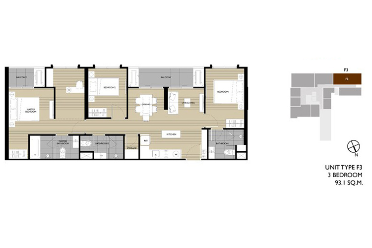 3 Bedroom ในโครงการ มาเอสโตร 12 ราชเทวี, ภาพที่ 4