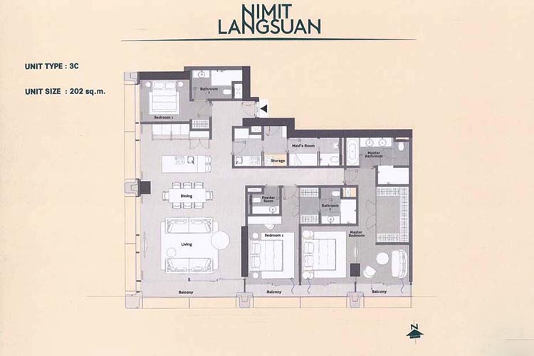 3 Bedroom ในโครงการ นิมิตร หลังสวน, ภาพที่ 4