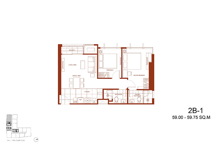 2 Bedroom ในโครงการ เดอะ ไลน์ ราชเทวี, ภาพที่ 4