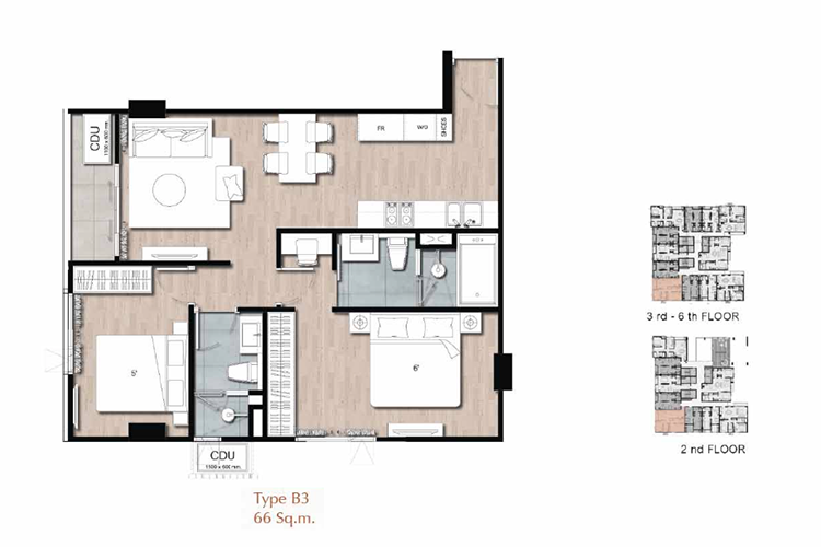 2 Bedroom ในโครงการ คลาส สยาม, ภาพที่ 4
