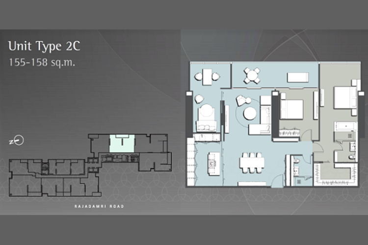2 Bedroom (ขายแล้ว) ในโครงการ 185 ราชดำริ, ภาพที่ 4