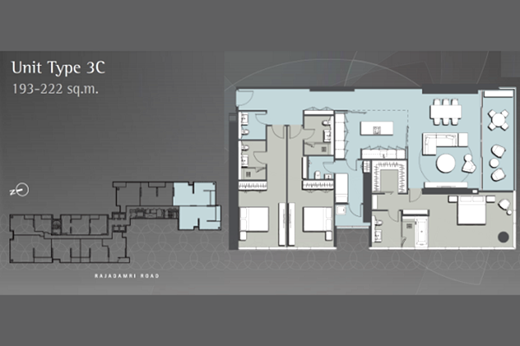 3 Bedroom (ขายแล้ว) ในโครงการ 185 ราชดำริ, ภาพที่ 4