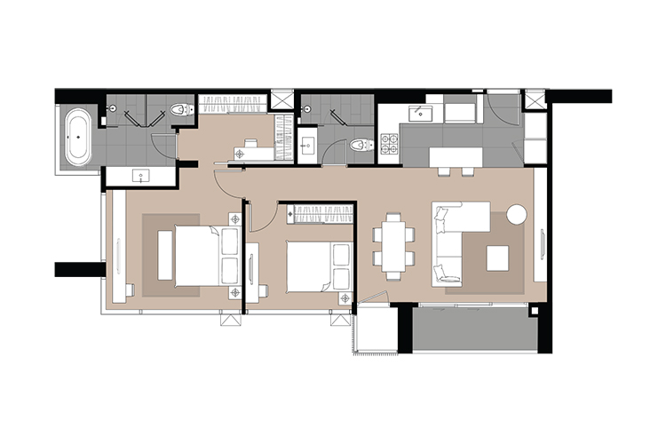2 Bedroom ในโครงการ ลาวีค สุขุมวิท 57, ภาพที่ 4