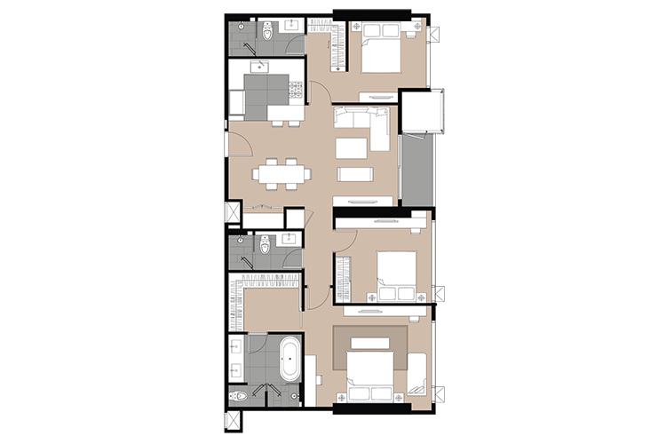 3 Bedroom ในโครงการ ลาวีค สุขุมวิท 57, ภาพที่ 4