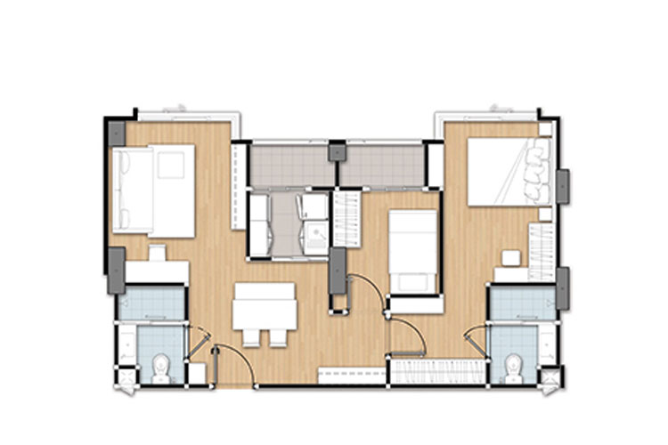 2 Bedroom (ขายแล้ว) ในโครงการ ยู ดีไลท์ รัชวิภา, ภาพที่ 4