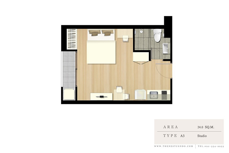 Studio ในโครงการ เดอะ เนสท์ สุขุมวิท 22, ภาพที่ 4