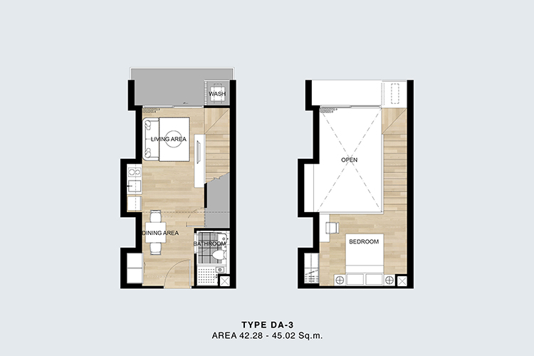 1 Bedroom Duplex ในโครงการ บลอสซั่ม คอนโด แอท สาทร-เจริญราษฎร์, ภาพที่ 4