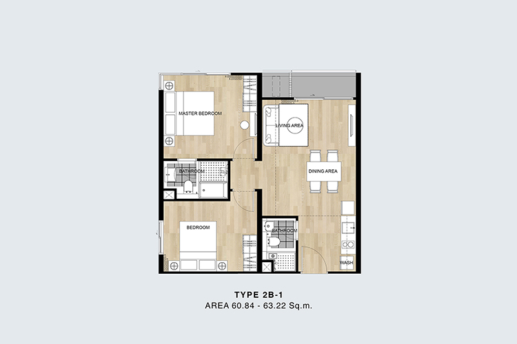 2 Bedroom ในโครงการ บลอสซั่ม คอนโด แอท สาทร-เจริญราษฎร์, ภาพที่ 4