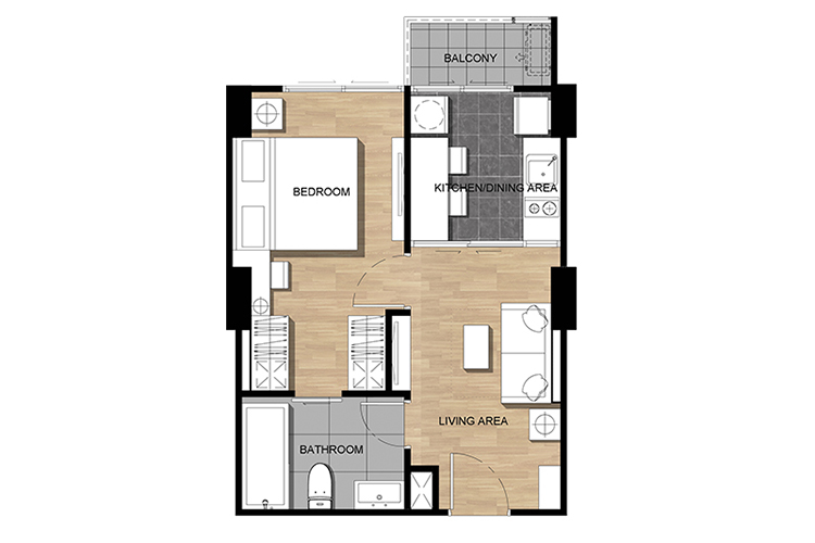 1 Bedroom ในโครงการ อัลติจูด สามย่าน-สีลม, ภาพที่ 4